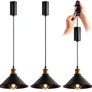 Haili Industrial Pendant Light Adjustable Kitchen Island Bar-0