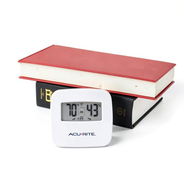 AcuRite Indoor Thermometer Hygrometer 06044M White Wireless LCD-2