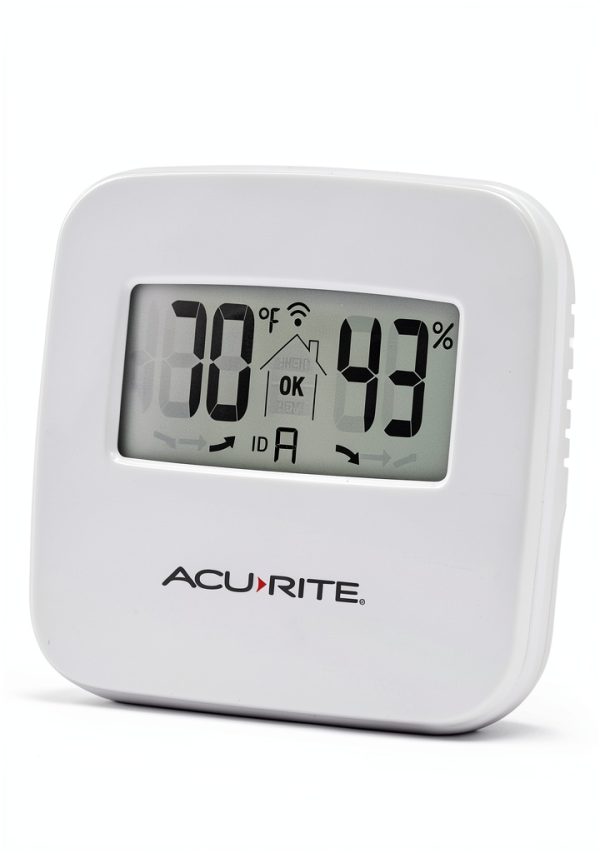 AcuRite Indoor Thermometer Hygrometer 06044M White Wireless LCD-1