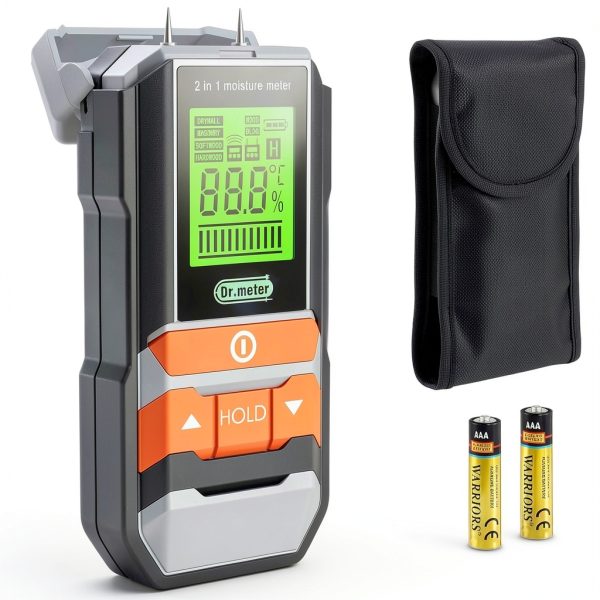 Dr.meter 2-in-1 Moisture Meter MT1905 Dual Pin & Pinless Wood Detector-7