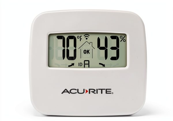 AcuRite Indoor Thermometer Hygrometer 06044M White Wireless LCD-0