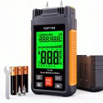 Wood Moisture Meter TOPTES TS 630 Orange Handheld LCD with Tricolor-0