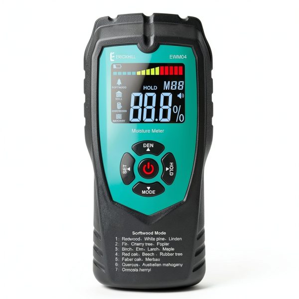 Pinless Wood Moisture Meter ERICKHILL 2‑inch Non‑Destructive Scan-0