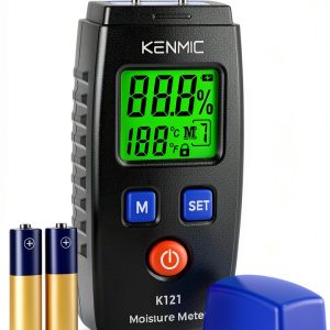 Moisture Meter KENMIC Pin Type Detector LCD Display 7 Material Modes-0