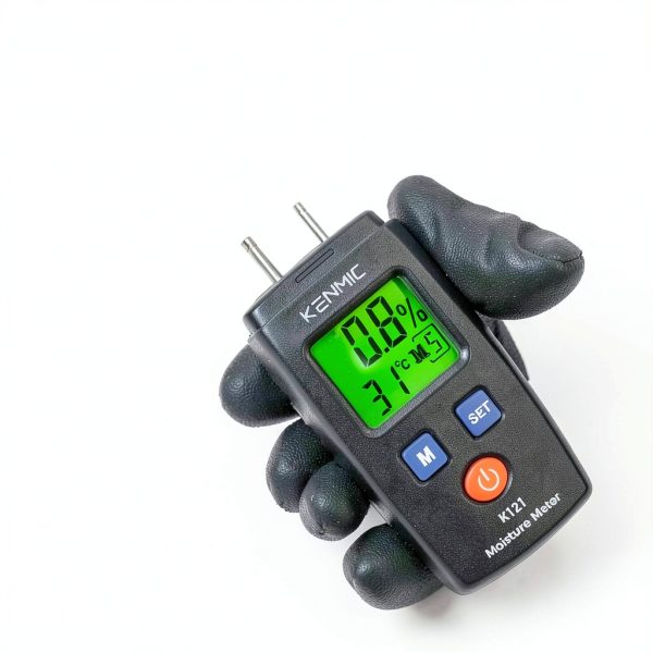 Moisture Meter KENMIC Pin Type Detector LCD Display 7 Material Modes-3