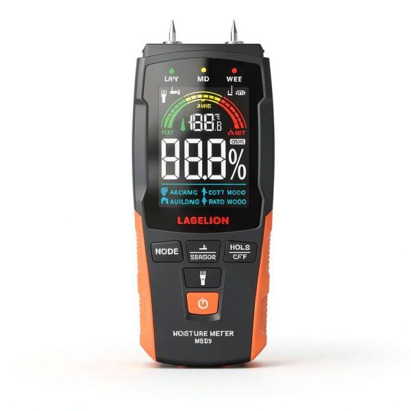 2-in-1 Pin & Pinless Moisture Meter MS03 – Accurate Moisture Detection for Wood, Concrete, Drywall, and More – LCD Display with Hold Function, Flashlight, and Auto Power Off-2