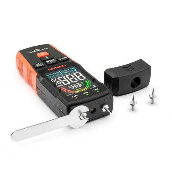 2-in-1 Pin & Pinless Moisture Meter MS03 – Accurate Moisture Detection for Wood, Concrete, Drywall, and More – LCD Display with Hold Function, Flashlight, and Auto Power Off-7