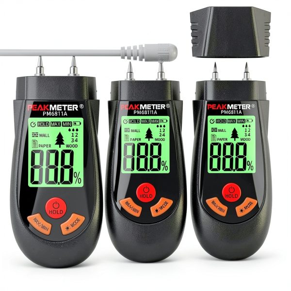Wood Moisture Meter by Coczow PM6811A Battery Powered LCD Display-6